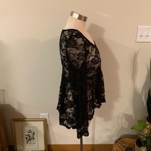 Ultra Flirt Tops - Black lace peplum top Ultra Flirt Tops - Black lace peplum top